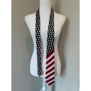 Zemmys Neckwear USA Flag Print Polyester Necktie